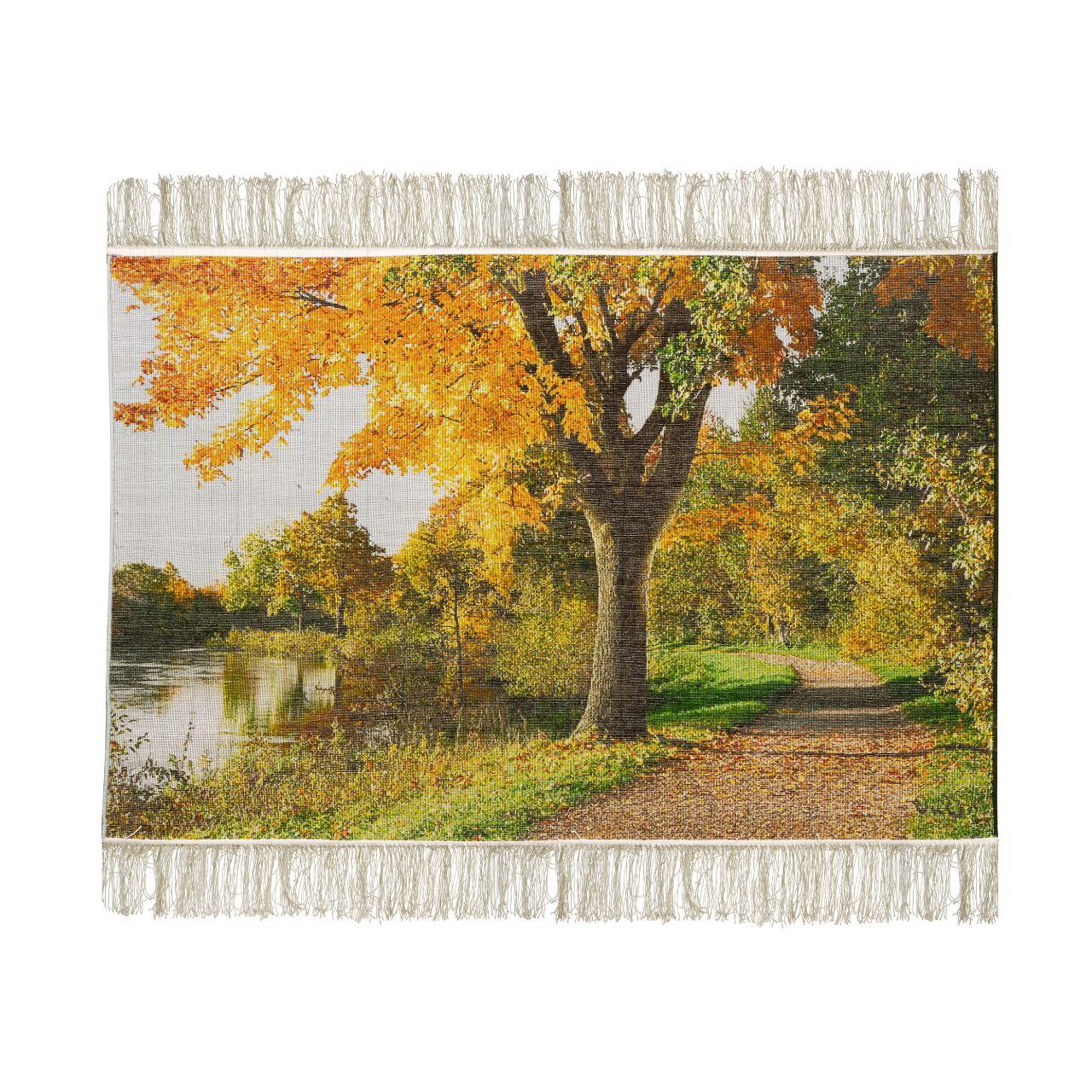 Handwoven Silk Carpet Tableau – Autumn Serenity
