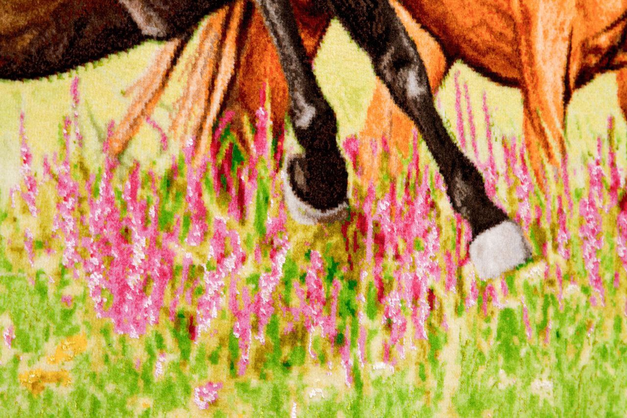 Handwoven Silk Carpet Tableau - Majestic Freedom