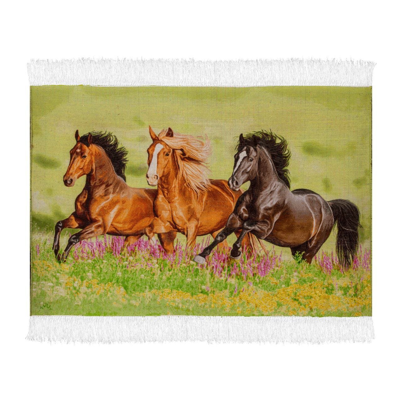 Handwoven Silk Carpet Tableau - Majestic Freedom