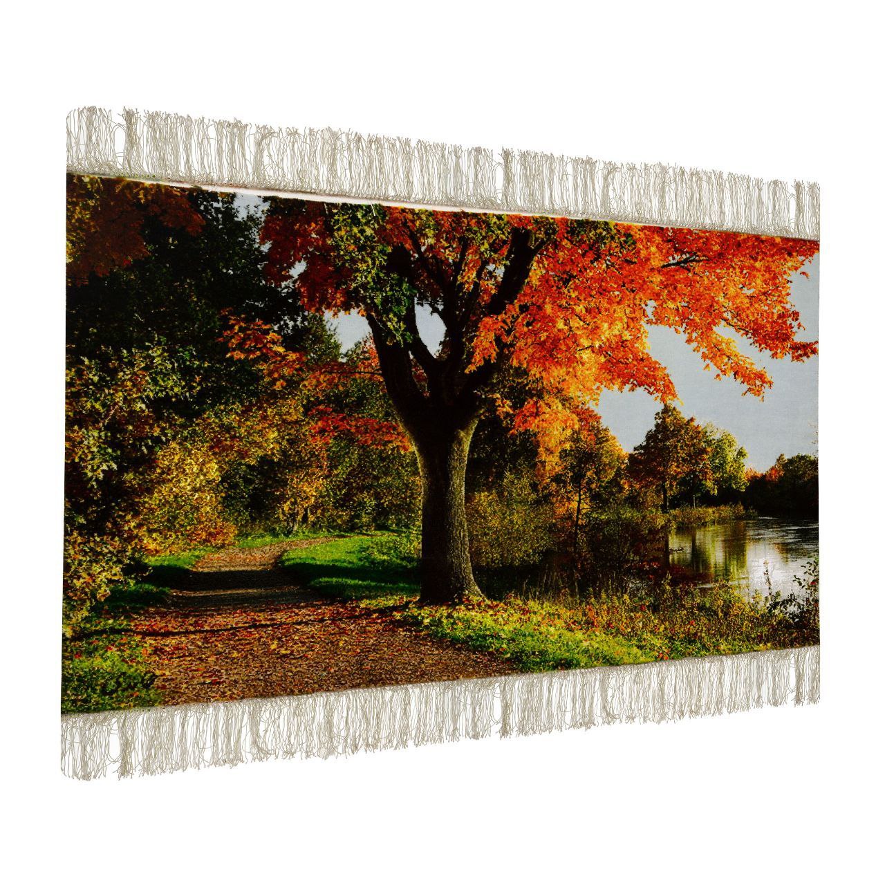 Handwoven Silk Carpet Tableau – Autumn Serenity