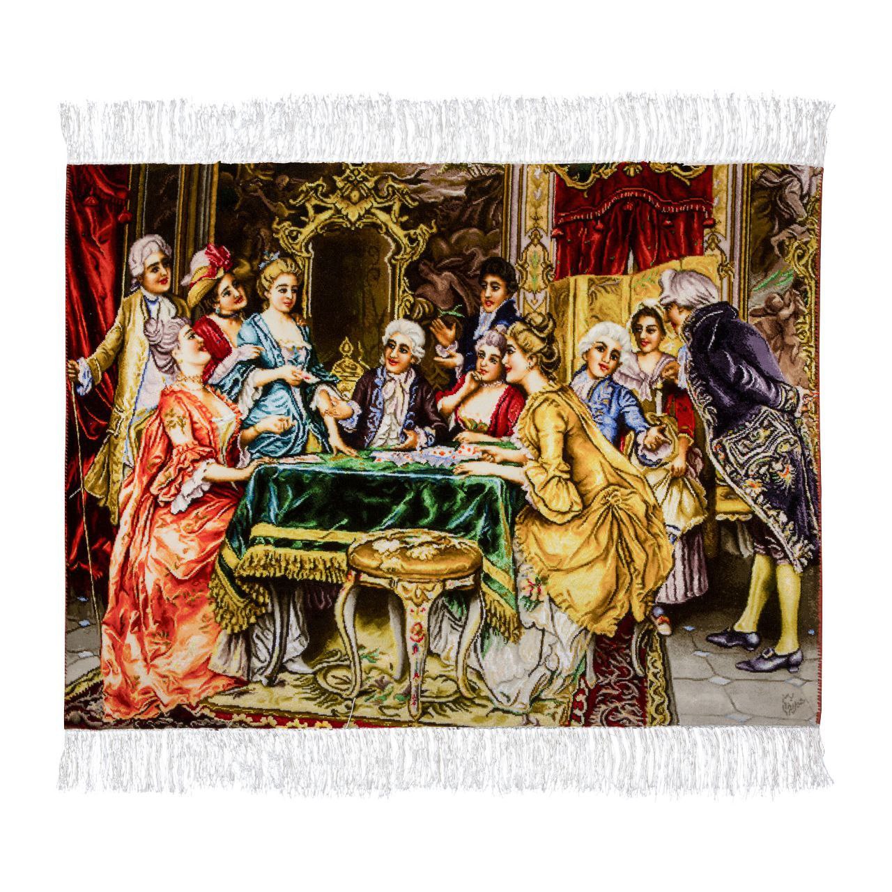 Handwoven Silk Carpet Tableau - Aristocratic Elegance